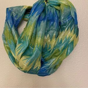 Green teal aqua mermaid Blue Kelly green lightweight metallic infinity scarf